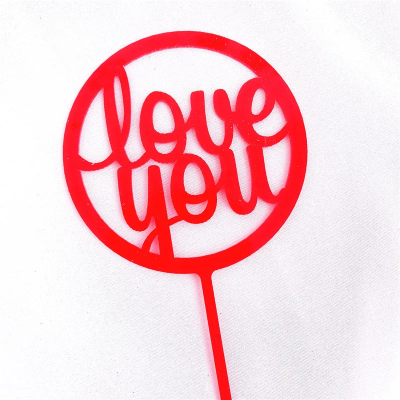 

Tanabata Valentine's Day Anniversary Red Acrylic Cake Decoration Decoration Cake Topper Wedding Party Baking Decoration Supplies
