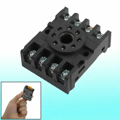 

PF-083A 10A 250VAC 8 Round Pin Rail Mount Power Relay Socket Base for MK2P