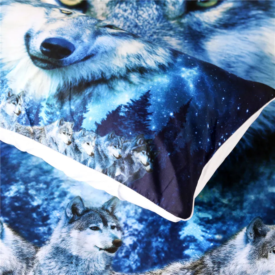 Постельные принадлежности Outlet Wolf Комплект постельного белья Galaxy Star пододеяльник Королева 3D печать одеяло с изображением животных покрывало ночное небо лес постельный комплект из 3 предметов