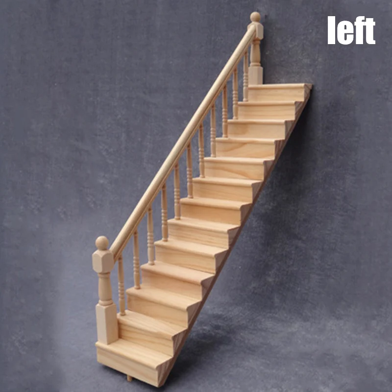 

Wooden Handrail Stairs Mini Doll Furniture Model for 1/12 Dollhouse Play House Toys AN88