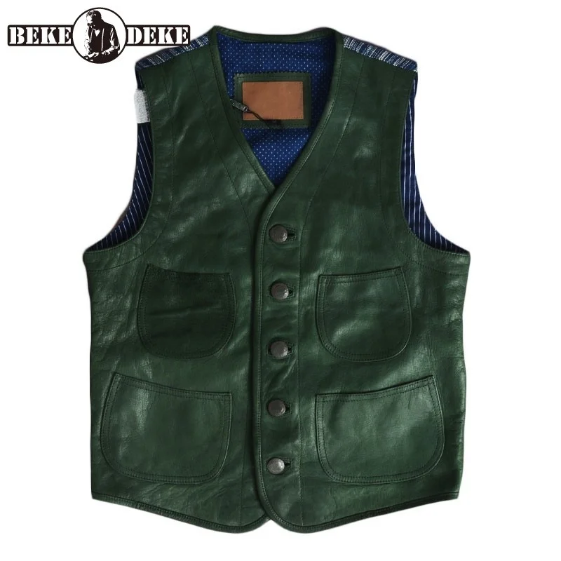 

Vintage Single Breasted V-Neck Mens Vest Jacket Korean Style Spliced Pockets Fashion Slim Male Business Casual Vest 2022 New
