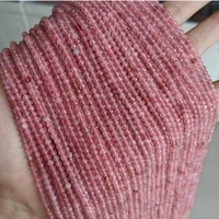 natural strawberry quartz faceted round beads without treatment charm jewelry making bead diy women bracelet necklace