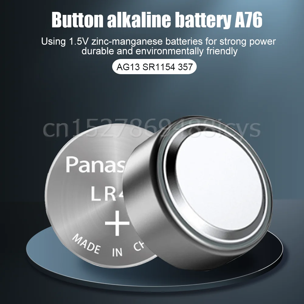 Щелочные батареи для калькулятора 4 шт./лот Panasonic LR44 A76 LR 44 AG13 LR1154 SR1154 SR44 SR44SW SR44W GP76 1 5