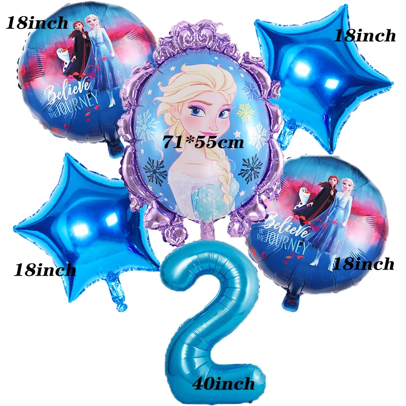

Disney Princess Frozen 2 Cartoon Aluminum Foil Balloon Baby Shower Birthday Party Decorations Supplies Kids Classic Favors Gifts