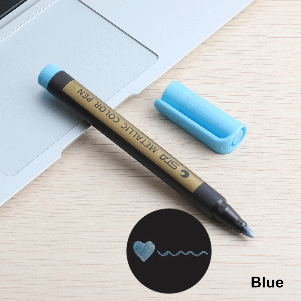 Перманентные маркер-краски металлического цвета 1 шт. подарок на день рождения