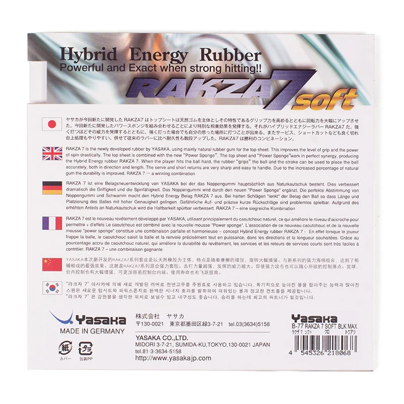 Yasaka RAKZA 9 RK9 RK 7 RK 7 мягкий с бугорками настольный теннис резиновый гибид энергия Pips-в пинг-понг Губка Tenis De Mesa