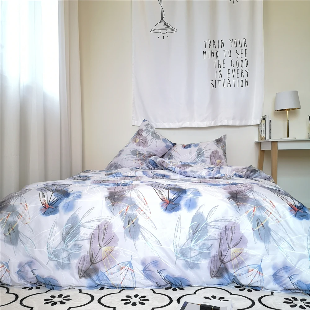 Настраиваемый Синий Домашний текстиль 3 шт 2 пододеяльник набор постельных