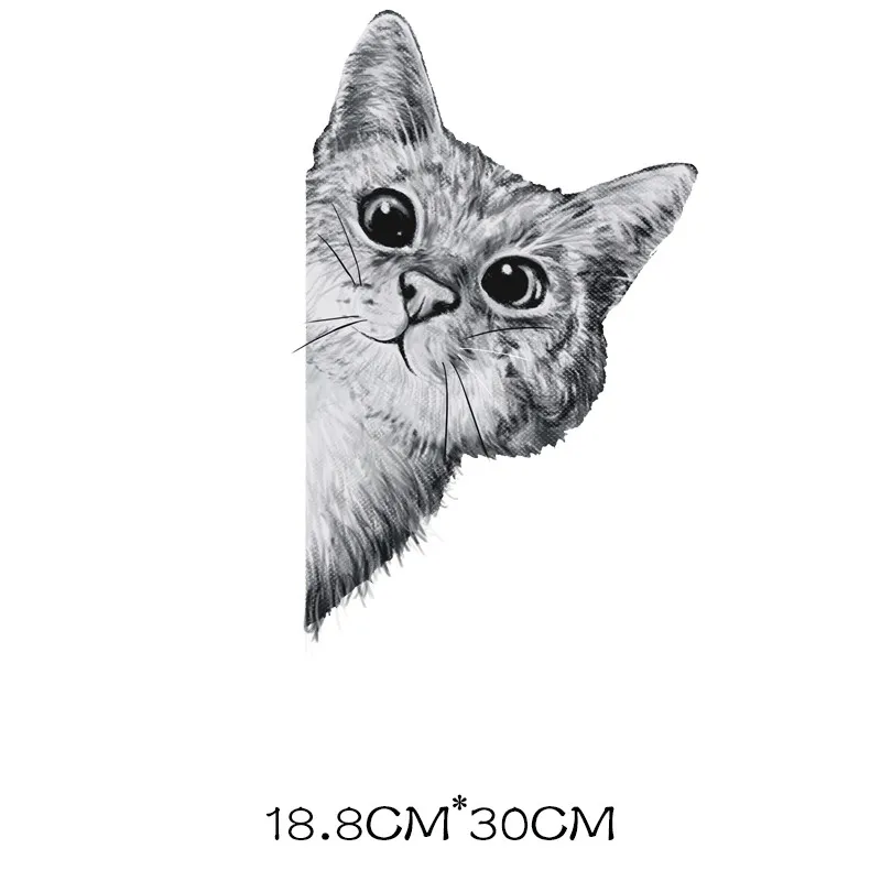 Полоски на одежде милые наклейки с котом термочувствительные нашивки нанесение