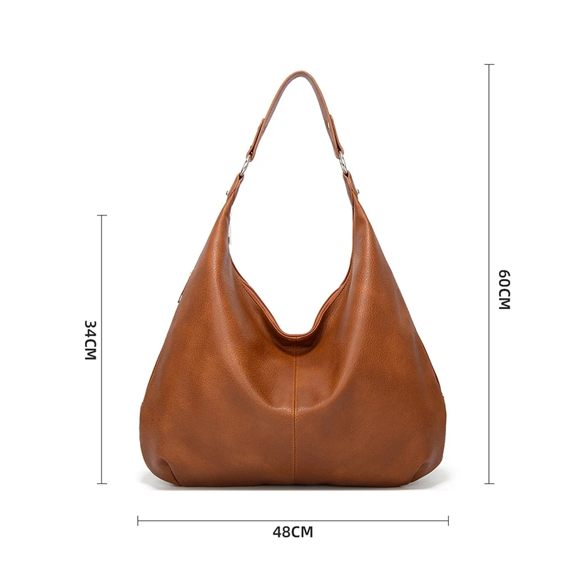 

Vintage Shoulder Women Bag Female PU Leather Handbag Solid Color Patchwork Top-handle Bag Casual Large Capacity Purse