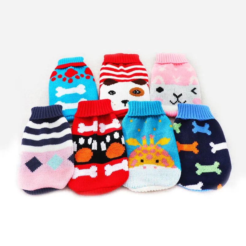 Зимняя одежда с рисунком собаки теплый Рождественский свитер для маленьких