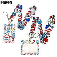 christmas cats art cartoon anime fashion lanyards bus id name work card holder accessories decorations kids gifts
