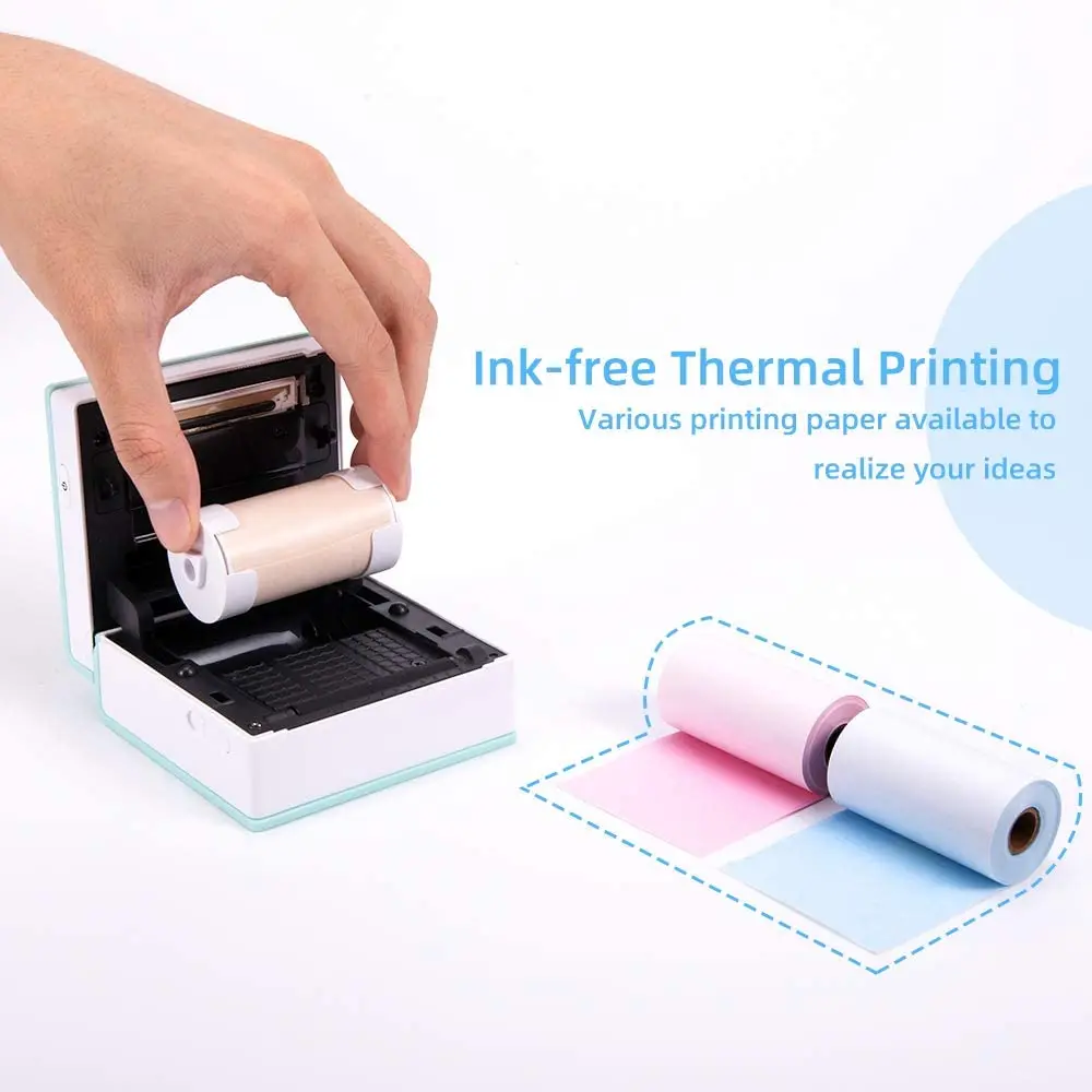 

Bluetooth Thermal Printer Phomemo M02 Portable Mini Wireless Pocket Printer Mobile Sticker Maker for iPhone and Android