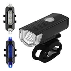 Горный велосипед, Передний фонарь, задний фонарь, комплект, водонепроницаемый USB Перезаряжаемый фонарь, предупреждающая лампа, вспышка, велосипедный инструмент