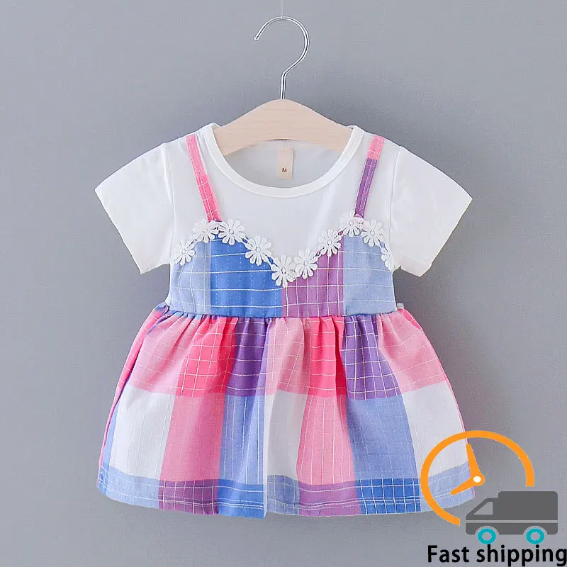 2020 кружевное платье принцессы с цветочным рисунком для маленьких девочек летняя