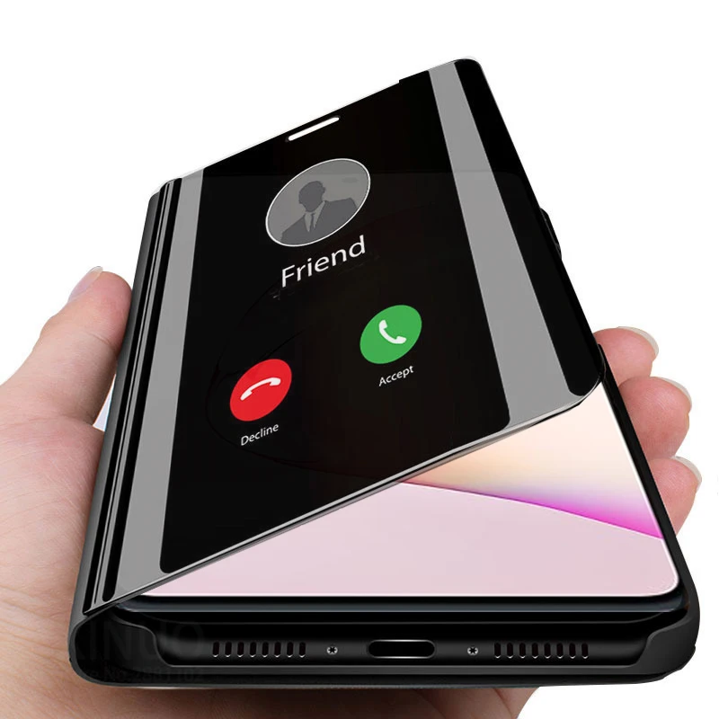 Умный флип чехол для Samsung Galaxy Note 10 Plus lite зеркальный кожаный защитный Not10 не