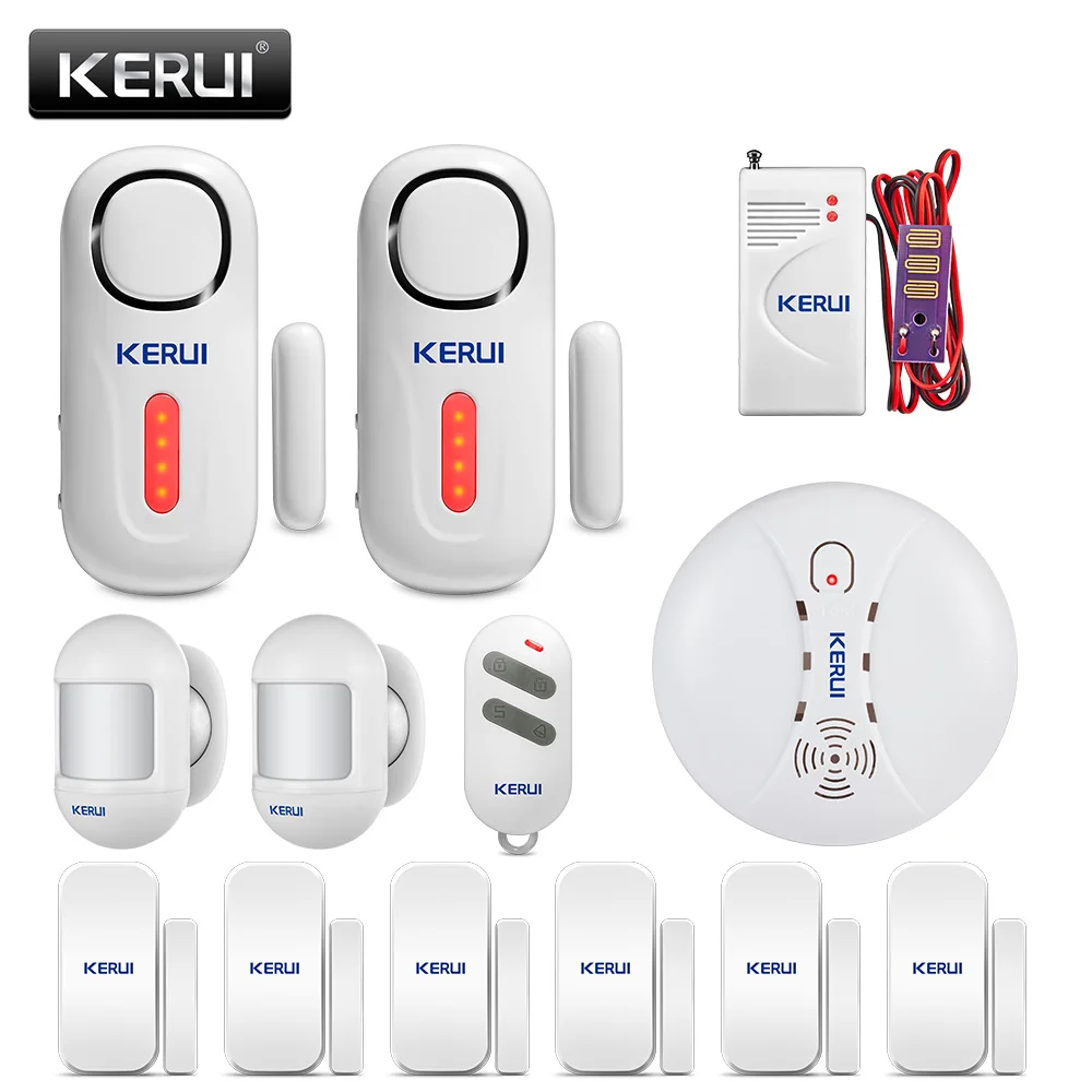 

KERUI Door Window Sensor Alarm PIR Motion detector Wireless Burglar Alarm System Security Smoke detector Remote Control 110dB