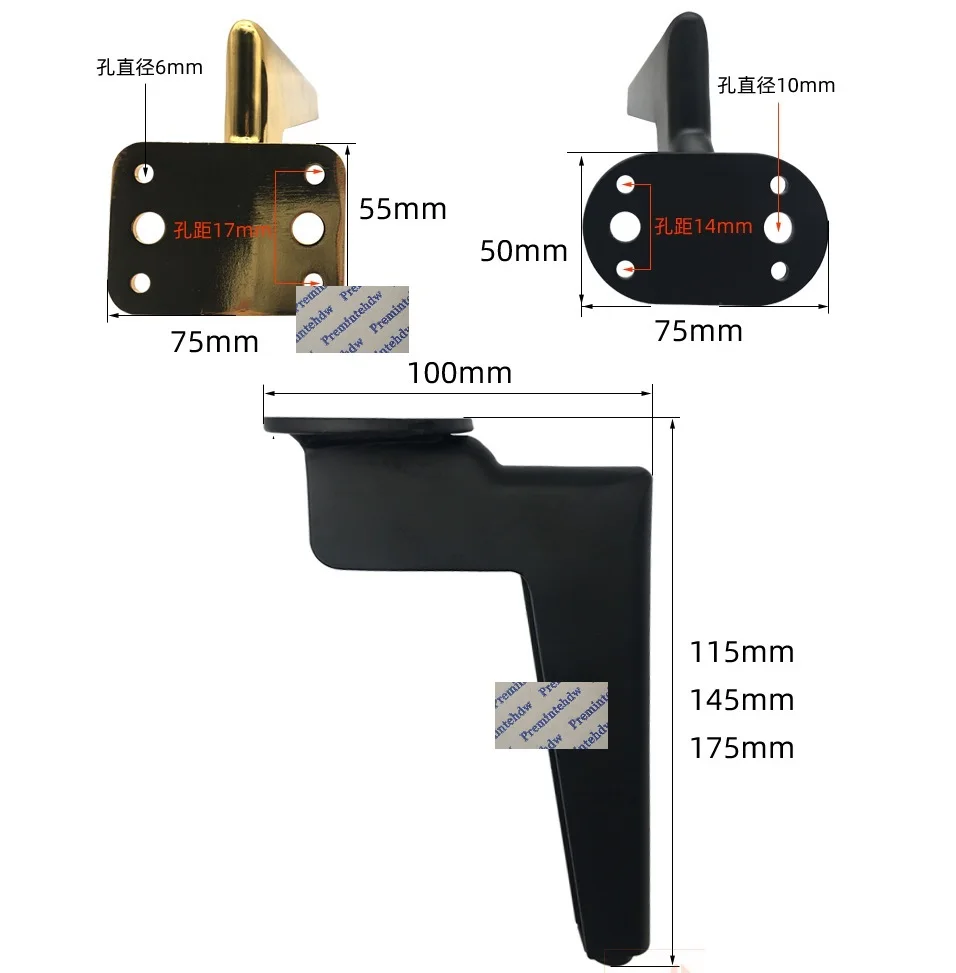 Матовые черные ножки Corbel Design 2 шт./лот мебельные для телевизора кофейный столик