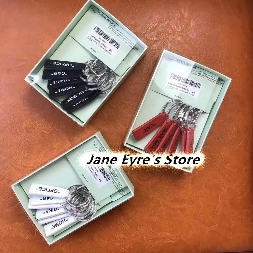 Новый брелок из воловьей кожи с белым алфавитом OW кожаный принтом подвеска для