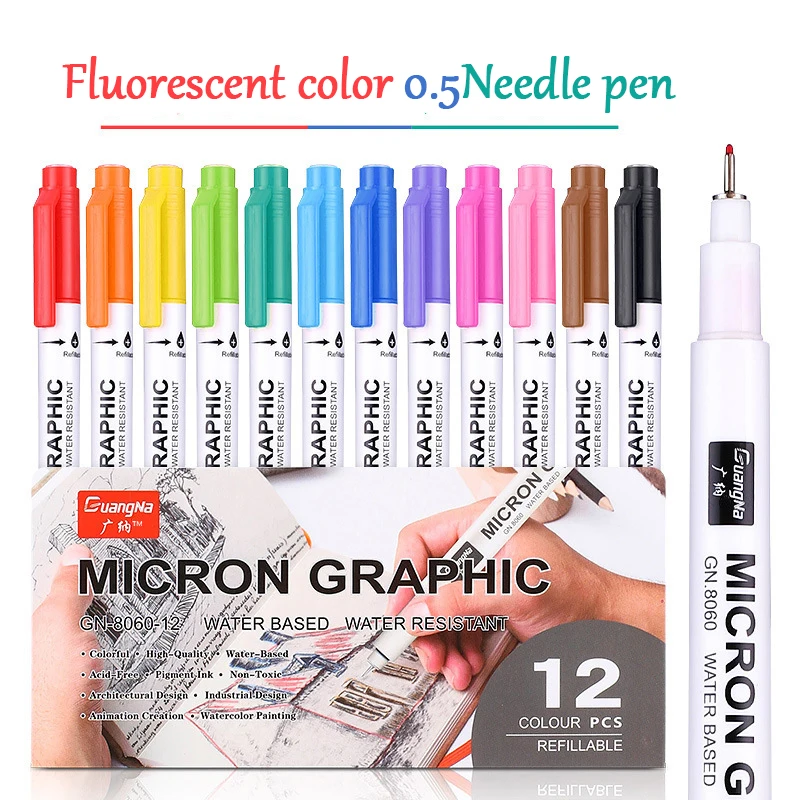 

0.05 Fluorescent Color Hook Thread Needle Tube Pen Animation Design Hand-Painted Hook Drawing Pen Graffiti Art Supplies School