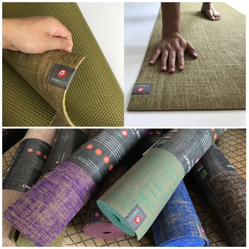 Коврик для йоги из натурального джута нескользящий коврик фитнеса гимнастики