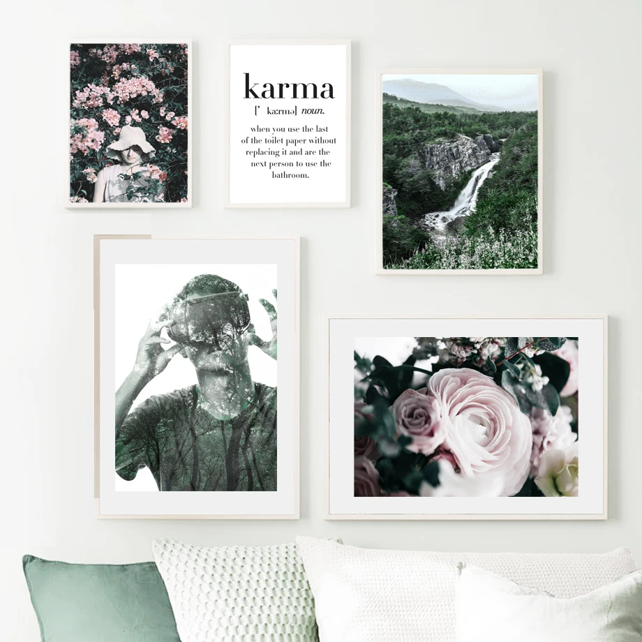 Растительные цветы для девочек скандинавские постеры и принты настенная