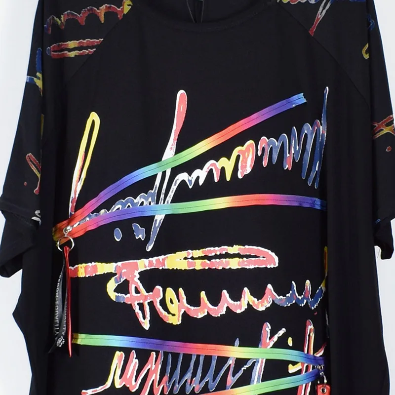 

Long T Shirt Women Loose Wide Tshirt Tops Runway Fashion American Clothing Grunge Aesthetic T-Shirt Plus Size Street Outfits