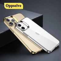 plating frame case transparent back phone case for iphone 12 11 pro max x xs max 8 7 6 lightweight phone coque shockproof cover
