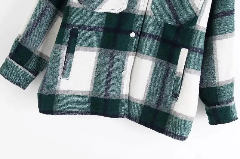 

2020 autumn red Plaid jackets women fashion Long Sleeve office jackets coats Oversized Outerwear coats