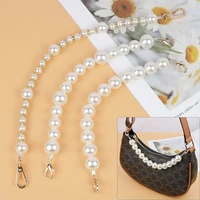 pearl bag strap for handbag belt diy purse replacement handles metal chain bag straps stainless steel gold clasp bag accessories