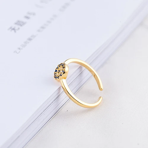 Turkish Blue Evil Eye Rings For Women Lucky Charm CZ Finger Gold Men engagement Wedding Jewelry | Украшения и аксессуары