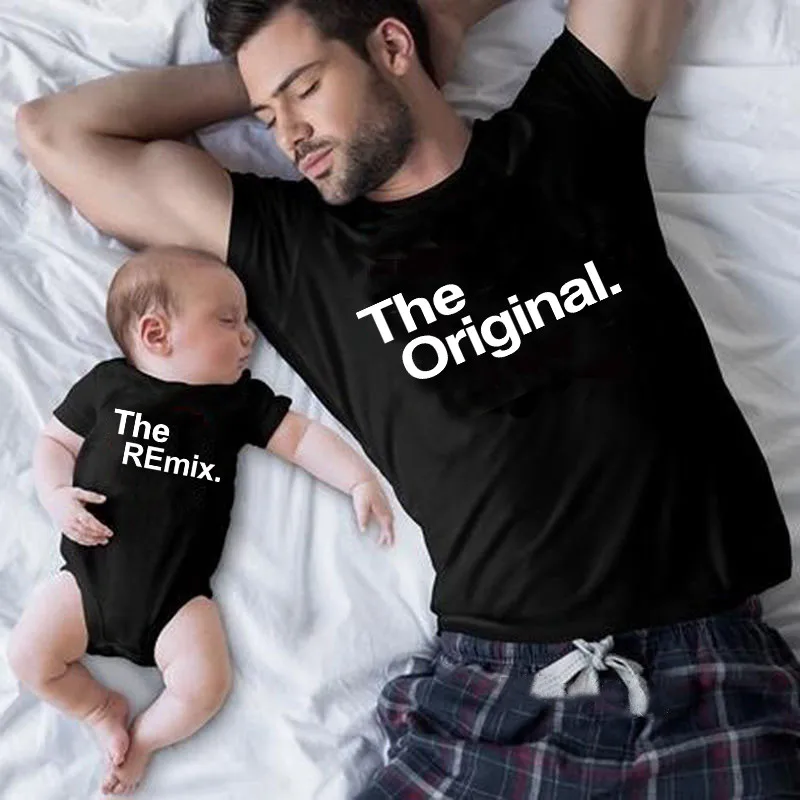 

The Original Remix Family Matching Outfits Daddy Mom Kids T-shirt Baby Bodysuit Family Look Father Son Clothes Father's Day Gift