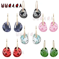 fashion jewelry high quality new swa11 pea shaped crystal with perforated earrings and charming female earrings