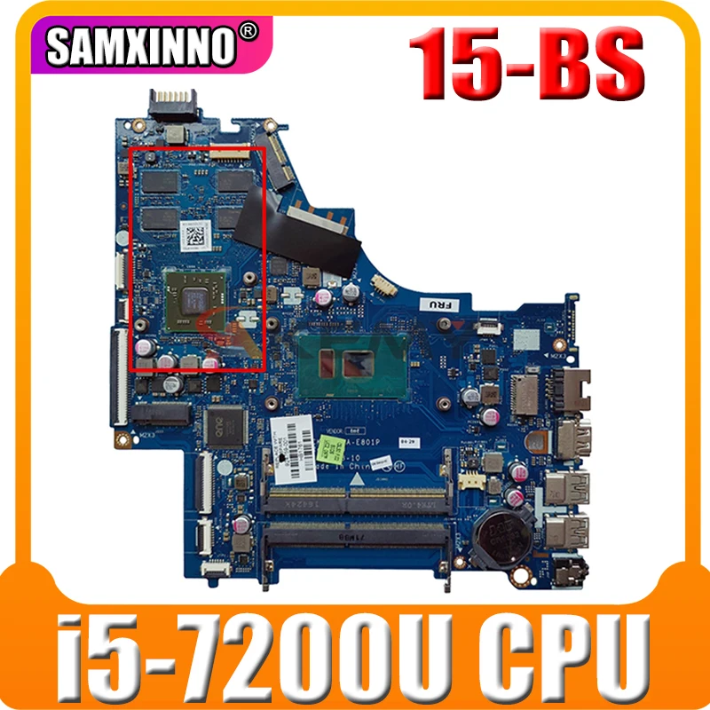 

For HP 15-BS Laptop Motherboard 924756-001 924756-501 924756-601 LA-E801P With i5-7200U CPU DDR4 MB 100% Tested Fast Ship