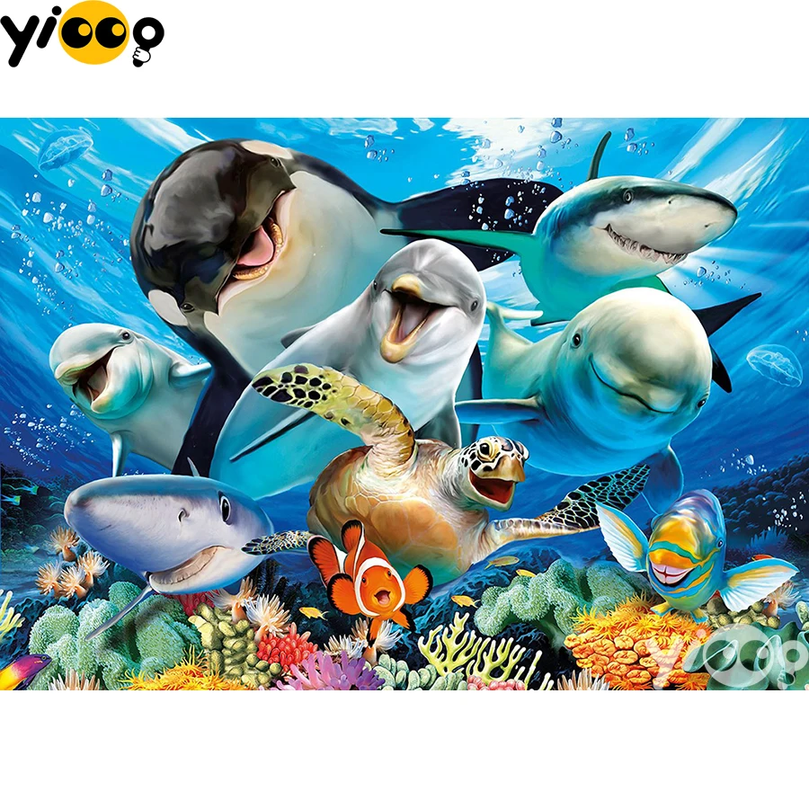 

Полноразмерная/круглая Алмазная вышивка, тропическая рыба, семейство 5D, алмазная фотография, домашний декор, подарок BX2542