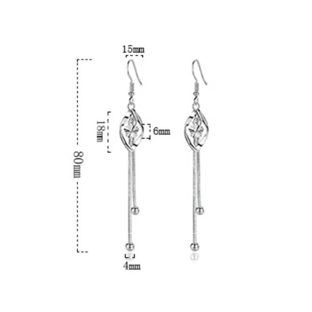 

925 Sterling Silver New Woman Plum Luxury Fashion Brand Hook Ear Original Female Personality Exaggerated Tassel Earrings Jewelry