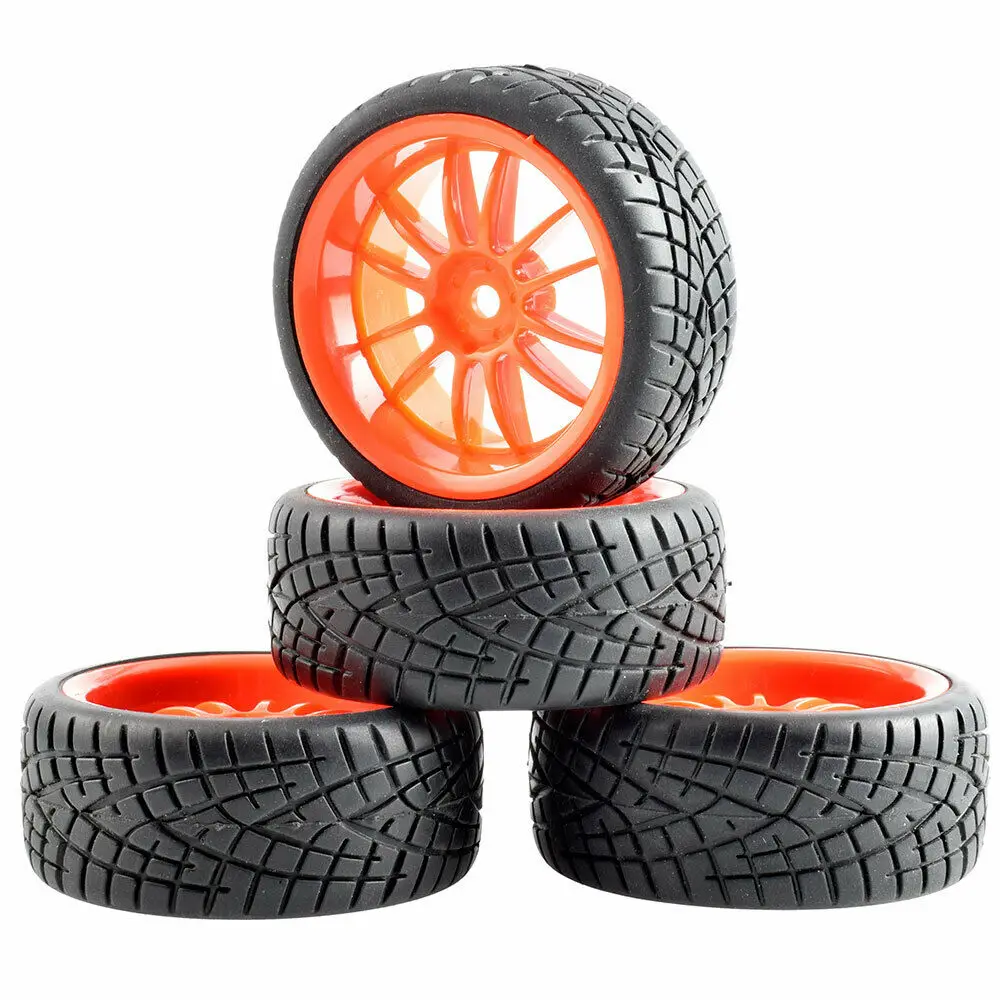 6031R-8001 RC 6031-8001 Speed Tires insert sponge& Wheel 4PCS For HSP 1/10 1:10 Touring Car - Color: 6031R-8001