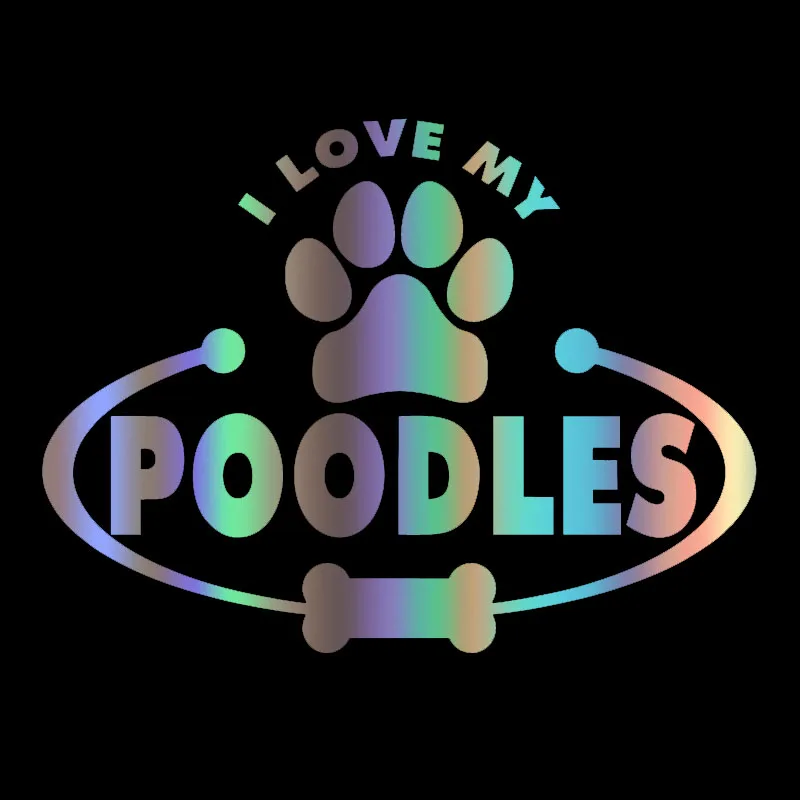 

Creative Poodle Dog Paw Bone Car Sticker Pvc Personality Interesting Auto Window Waterproof Beautiful Decal Decoration