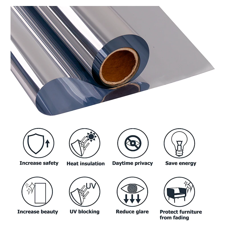 Sunice Серебряный односторонний фрикционный оттенок для окон защита от УФ-лучей