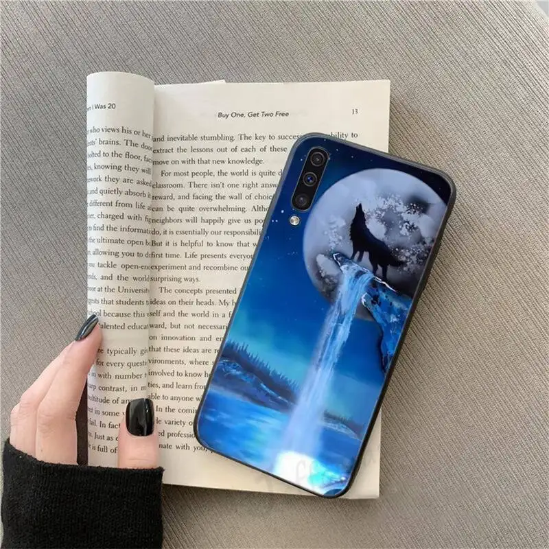 

Moon roaring wolf cool animal Phone Case For Samsung galaxy S 9 10 20 A 10 21 30 31 40 50 51 71 s note 20 j 4 2018 plus