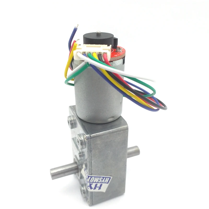 Двигатель кодировщика с двойным валом длина 14 мм редуктор постоянного тока 6 В 12 24