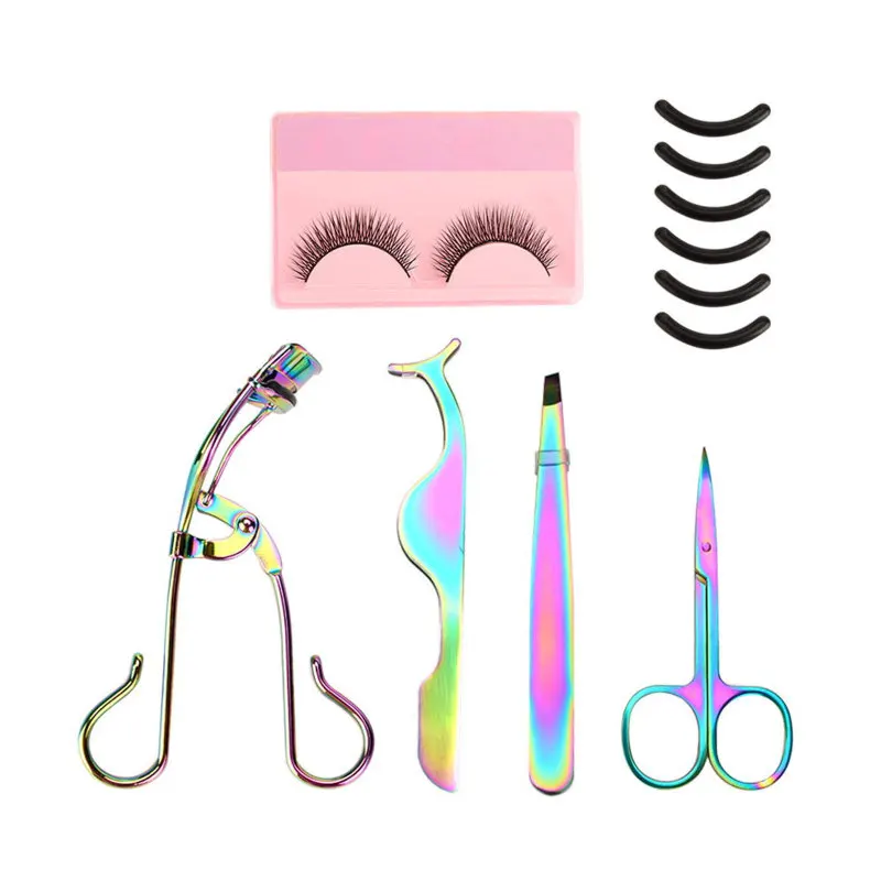 

4Pcs Eyelashes Clip Curl Kit Eye Lash Cosmetic Beauty Makeup Fake Eyelash Curler Curling Tweezers Scissors Multi-Purpose Tools