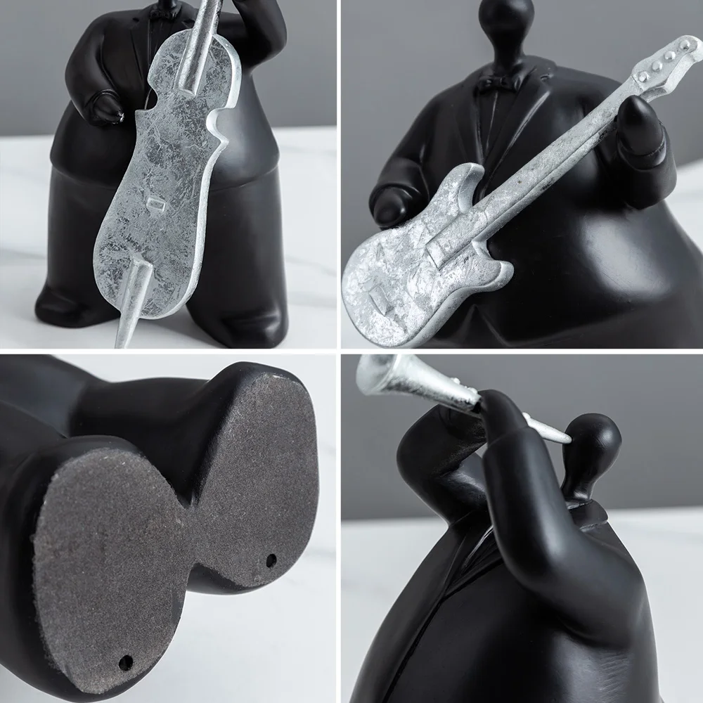 

23cm 25cm Resin Musician Figurines Nordic Creative Musician Ornament Vintage Home Decoration Room Table Craft Gifts Home Decore