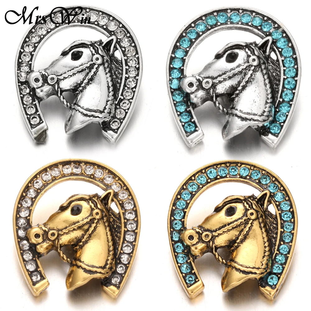 6 шт./лот новые золотые кнопки ювелирные изделия Большой горный хрусталь лошадь