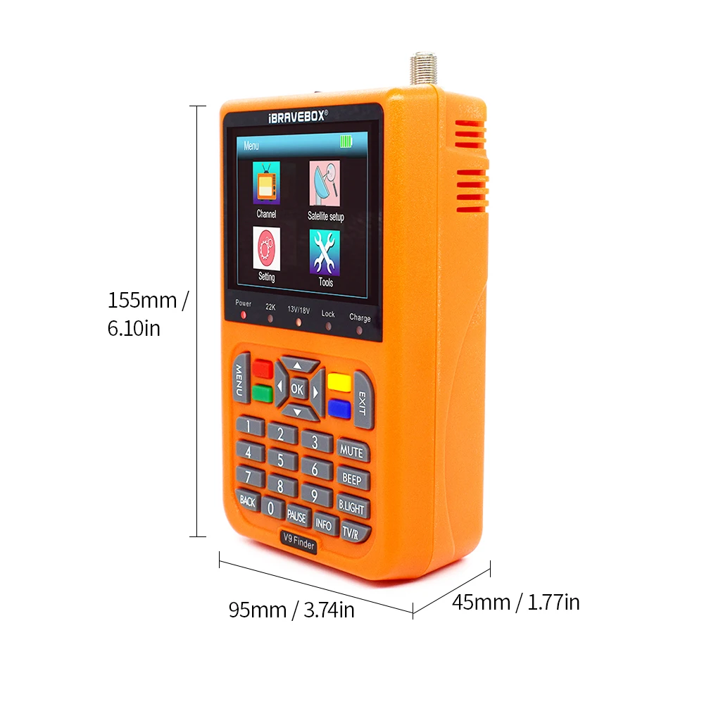 

V9 Digital Satellite Finder Digital Satellite Signal Finder Meter 3.5 inch LCD Digital Display Satellite Television