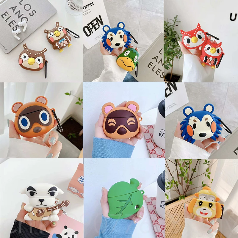 Hot Game Animal Crossing New Horizons 3D Earphone Case for Airpods 1/2/Pro Case Silicone Cute Cartoon Headphone Earpods Cover