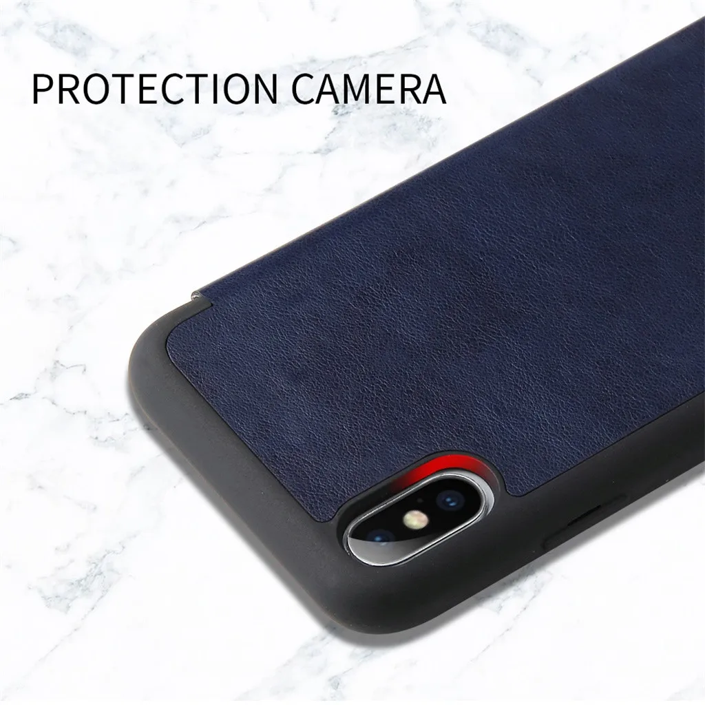 Роскошный тонкий кожаный чехол для телефона с подставкой держатель кошелек