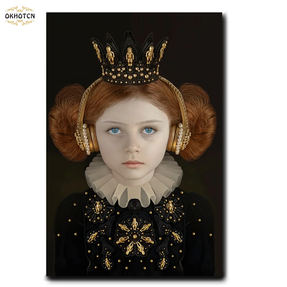 

Classical Girls Portrait Poster European Vintage Figure Canvas Painting Printed Wall Art Picture Corridor Art Aesthetics Decor