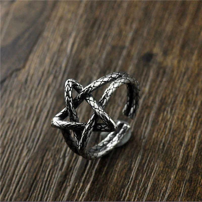 Ring GAGAFEEL S925 Серебряное Открытое кольцо с пятиконечной звездой, модные регулируемые Индивидуальные Кольца, тайские серебряные ювелирные изделия, ретро кольцо для женщин - Цвет основного камня: Ring