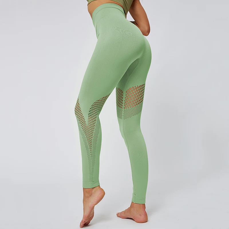 

Women Super Stretch Running Sports Leggings Hollow Seamless Training Yoga Pants High Waist Workout Gym Yoga Leggings Tights