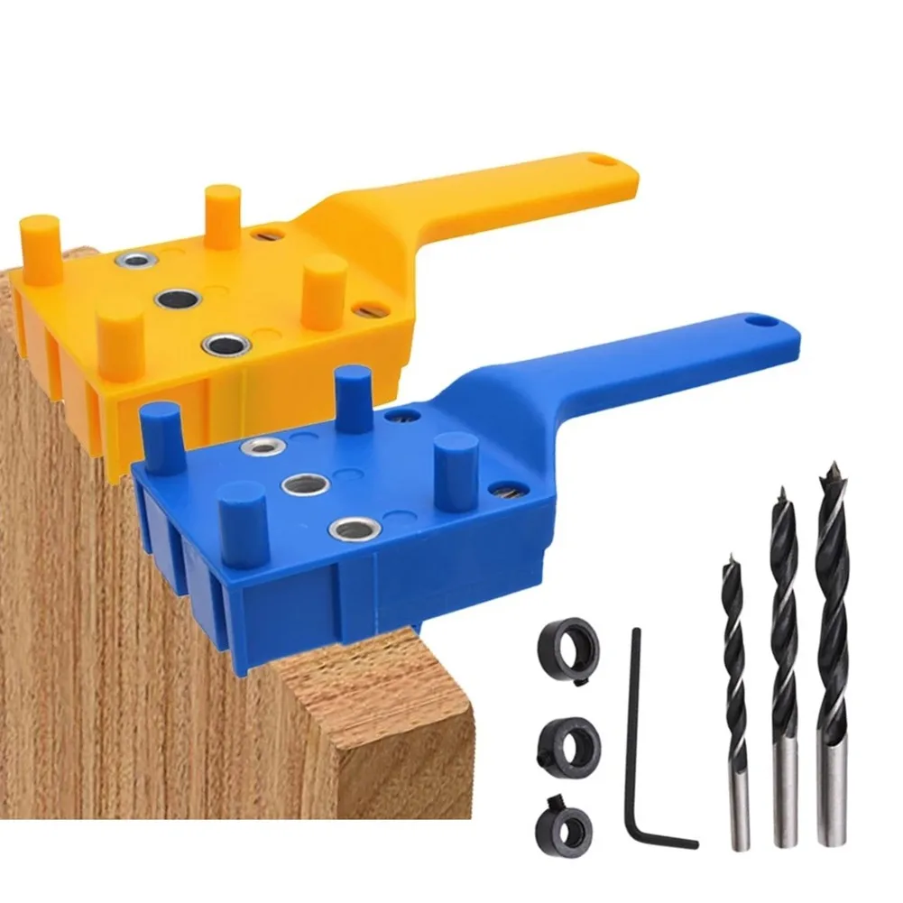 

Woodworking Doweling Jig Punch Locator 6/8/10mm Drill Bit Carpentry Handheld Doweling Hole Saw Drills Guide Puncher